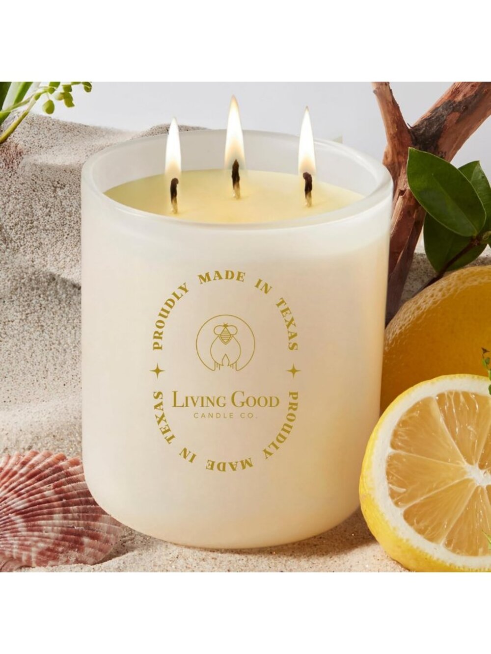 Long-Lasting Yuzu & Sea Salt Beeswax Candle - 90+ Hours Non-Toxic Home Decor